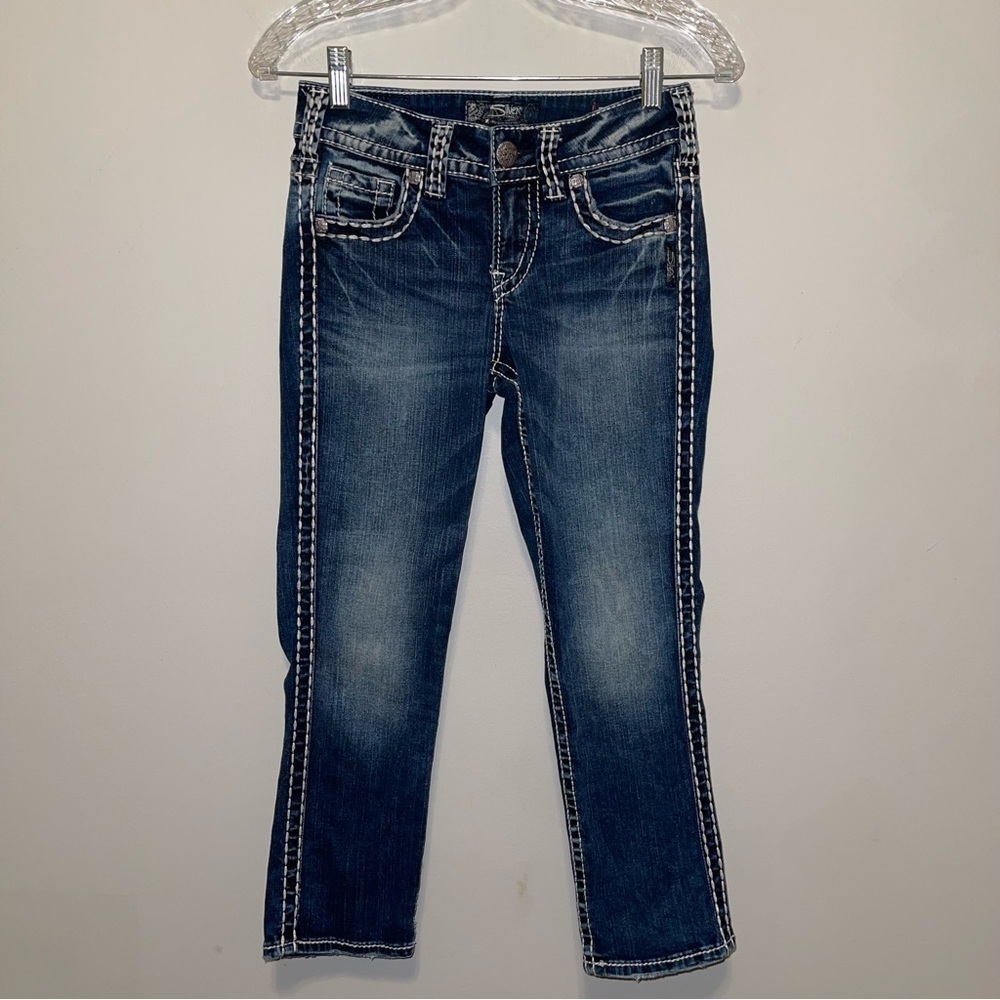 Silver Mid Capri Woman Jeans Size 25/22